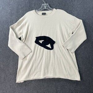 Bitte Kai Rand Sweater Women’s Medium Beige Eye Lashes Pullover Sweatshirt